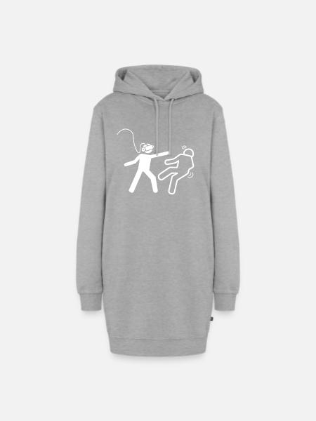 VR gamers - Hoodie Dress - heather grey