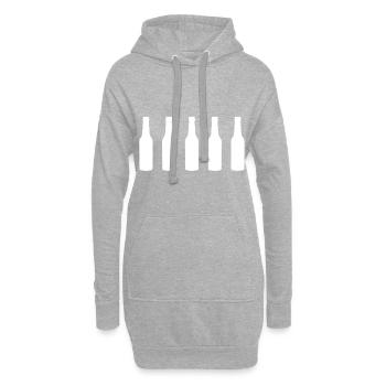 beer bottles white - Sweat-shirt à capuche long Femme - gris chiné - Devant