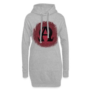 ALPHA ET OMEGA, SYMBOLE GREC Typographie - Sweat-shirt à capuche long Femme - gris chiné - Devant