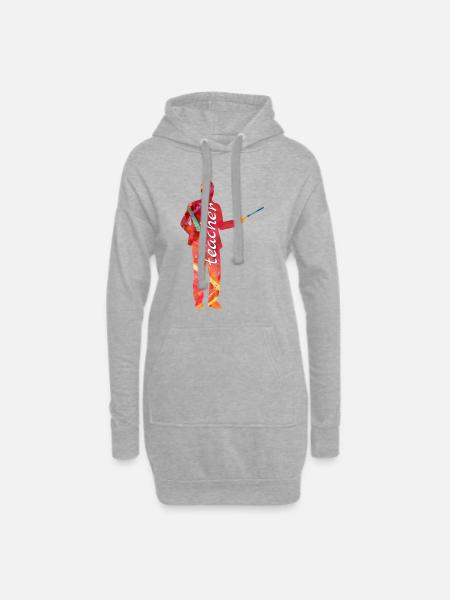 Mathelehrer - Hoodie-Kleid - Grau meliert