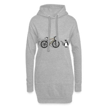 Pinguin Mountainbike fahrrad tierwelt - Hoodie-Kleid - Grau meliert - Vorne