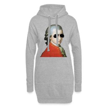 Mozart mit Sonnenbrille Legende cooles Geschenk - Hoodie-Kleid - Grau meliert - Vorne