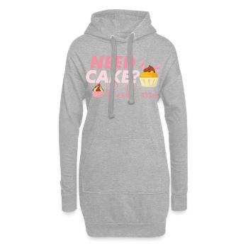 Brauchst du Torte ruf mich an lustiges Geschenk - Hoodie-Kleid - Grau meliert - Vorne