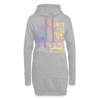 Religion Humanité Amour Paix Cooles - Sweat-shirt à capuche long Femme - gris chiné - Devant