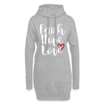 La foi chrétienne Espérance Amour Cadeau cool - Sweat-shirt à capuche long Femme - gris chiné - Devant