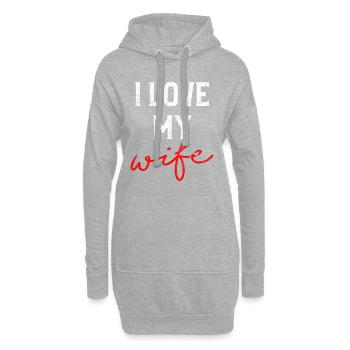ich liebe meine frau - Hoodie-Kleid - Grau meliert - Vorne