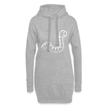 Schlange Wurm Würmchen süß Raupe - Hoodie-Kleid - Grau meliert - Vorne