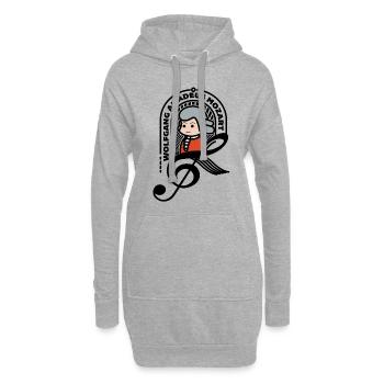 Mozart Doux Portrait Note Noir Cool cadeau - Sweat-shirt à capuche long Femme - gris chiné - Devant