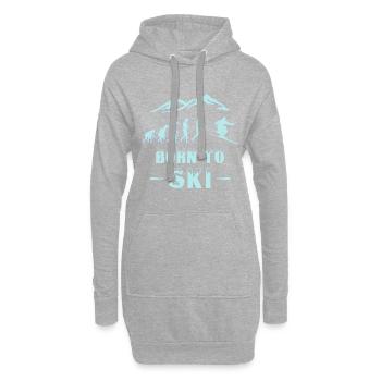 Ski Evolution Born to Ski Skifahrer - Hoodie-Kleid - Grau meliert - Vorne