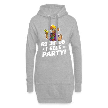 richtig geile party - Hoodie-Kleid - Grau meliert - Vorne