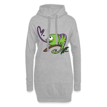 chameleon comic - Hoodie-Kleid - Grau meliert - Vorne
