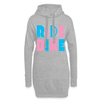 Ride Bike Felge Fahrrad Mountainbike Geschenk Idee - Hoodie-Kleid - Grau meliert - Vorne