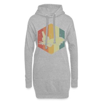 Flugzeug Retro Farben Cooles Geschenk - Hoodie-Kleid - Grau meliert - Vorne