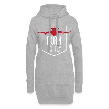 Geboren um zu fliegen Pilot Flugzeug Cooles - Hoodie-Kleid - Grau meliert - Vorne