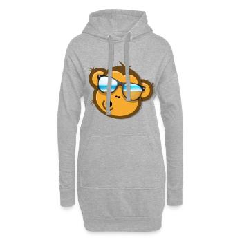 Montrez-moi votre singe Mind Head Monkey Sunglasses - Sweat-shirt à capuche long Femme - gris chiné - Devant