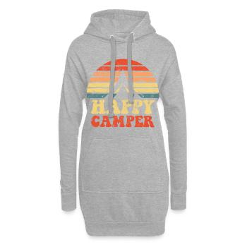 Campeur heureux camping nature - Sweat-shirt à capuche long Femme - gris chiné - Devant
