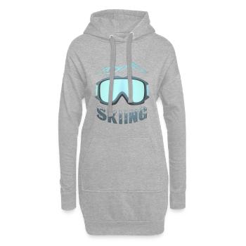 Lunettes de ski lunettes skieur neige - Sweat-shirt à capuche long Femme - gris chiné - Devant