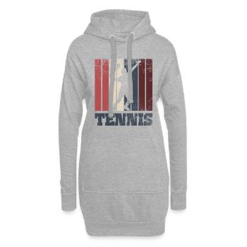 tennis - Sweat-shirt à capuche long Femme - gris chiné - Devant