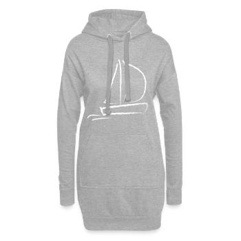 Voilier voilier hobby eau sport capitaine - Sweat-shirt à capuche long Femme - gris chiné - Devant