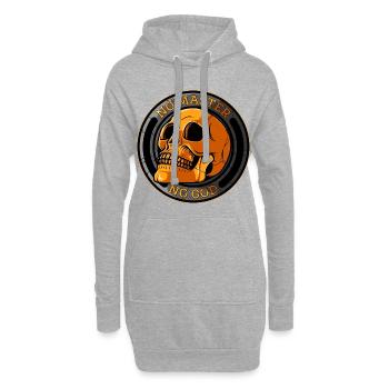 Atheist Schädel Totenkopf Meister Gott Gold - Hoodie-Kleid - Grau meliert - Vorne
