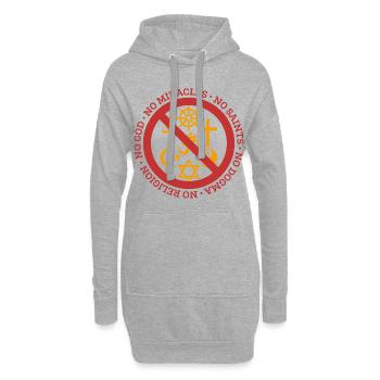 Athée Dieu miracle Saint Dog cycle cadeau - Sweat-shirt à capuche long Femme - gris chiné - Devant
