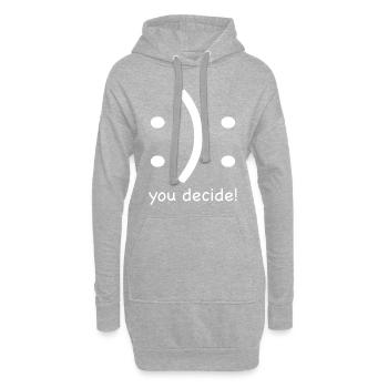 you decide, Du entscheidest Geschenkidee Geschenk - Hoodie-Kleid - Grau meliert - Vorne