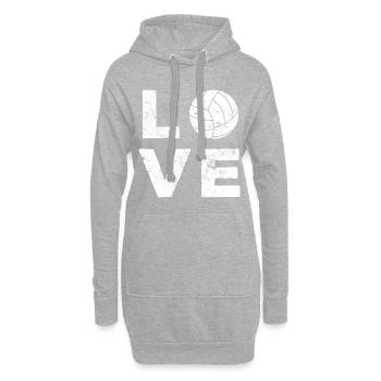 J'adore le volleyball - Sweat-shirt à capuche long Femme - gris chiné - Devant