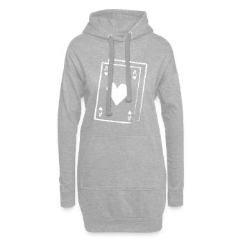 Poka Cards Card Game Fun Joy Play - Hoodie Dress - heather grey - Front