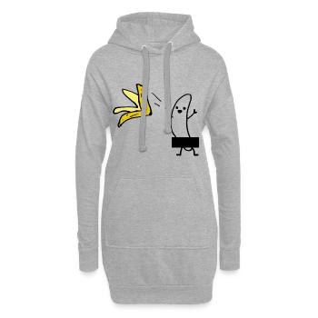 Fasching Helau Konfetti Kostüm Bananen Striptease - Hoodie-Kleid - Grau meliert - Vorne
