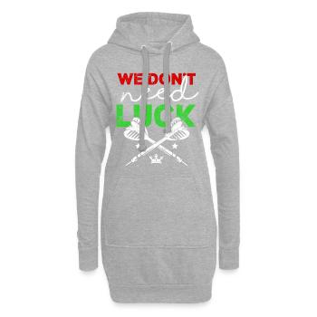 Les fléchettes disent bonne chance - Sweat-shirt à capuche long Femme - gris chiné - Devant