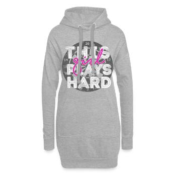 Mädchen darts dartscheibe - Hoodie-Kleid - Grau meliert - Vorne