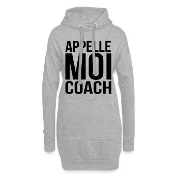 APPELLE MOI COACH - Sweat-shirt à capuche long Femme - gris chiné - Devant