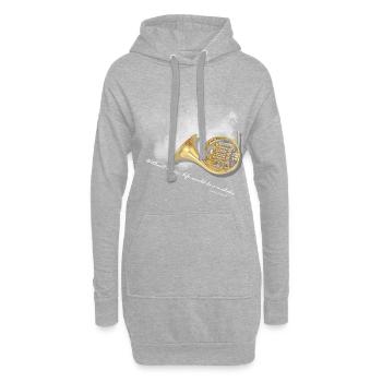 horn instrument Waldhorn - Hoodie-Kleid - Grau meliert - Vorne