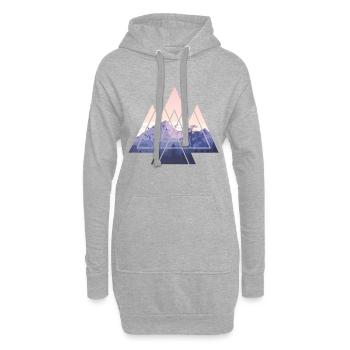 Natur berge gheimnisvoller wald geometri dreieck - Hoodie-Kleid - Grau meliert - Vorne