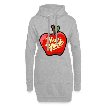 New York Big Apple Symbole Cadeau Cooles - Sweat-shirt à capuche long Femme - gris chiné - Devant