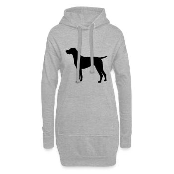 Deutsch Kurzhaar - Hoodie-Kleid - Grau meliert - Vorne