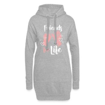 Amitié pour toujours amis - Sweat-shirt à capuche long Femme - gris chiné - Devant