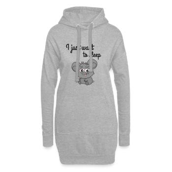 Je veux juste dormir! Je veux juste dormir - Sweat-shirt à capuche long Femme - gris chiné - Devant