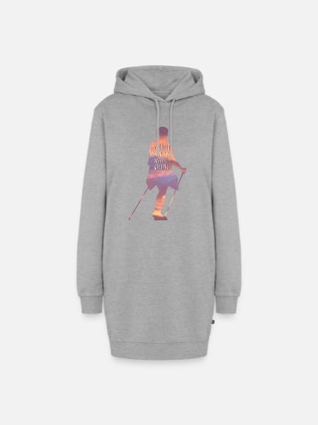 Nordic Walking - Hoodie-Kleid - Grau meliert