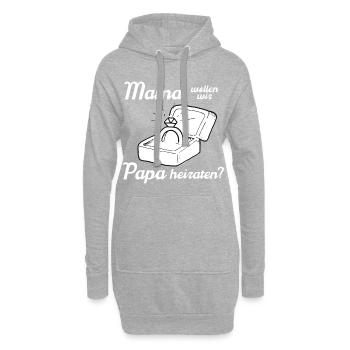 Maman, on va épouser papa ? - Sweat-shirt à capuche long Femme - gris chiné - Devant