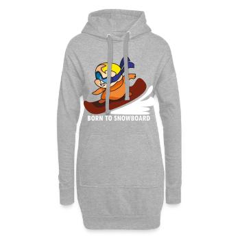 snowboard baby snowboarding - Hoodie-Kleid - Grau meliert - Vorne