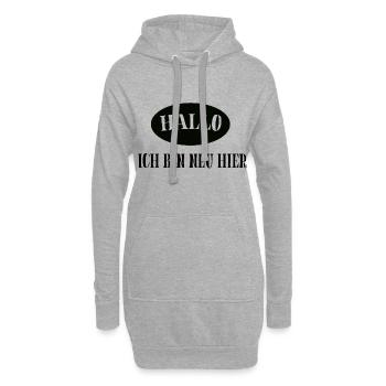 Bonjour je suis nouveau ici - Sweat-shirt à capuche long Femme - gris chiné - Devant