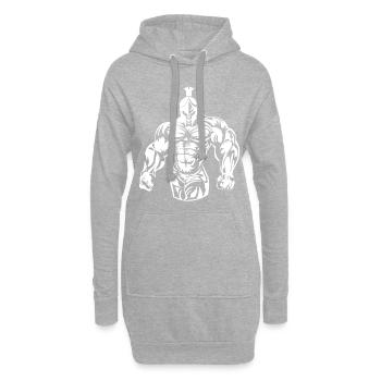 guerrier spartiate sparta - Sweat-shirt à capuche long Femme - gris chiné - Devant