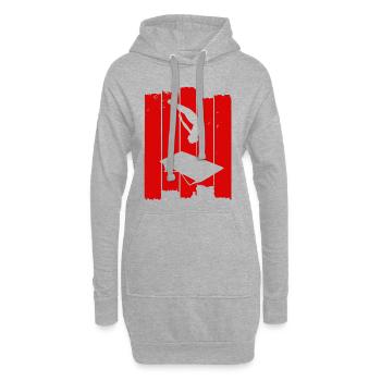 cadeau de gymnastique trampoline pour les sauteurs - Sweat-shirt à capuche long Femme - gris chiné - Devant