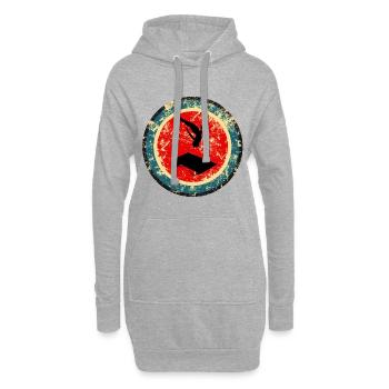 trampolin springen trampolining - Hoodie-Kleid - Grau meliert - Vorne