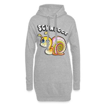 schnegge t-shirt doux escargot drôle tshirt - Sweat-shirt à capuche long Femme - gris chiné - Devant