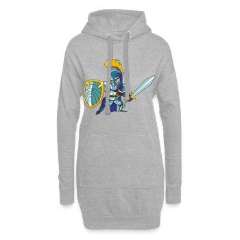 ritter schwert mittelalter comic - Hoodie-Kleid - Grau meliert - Vorne