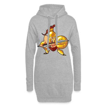 Combattant Sparta Spartan - Sweat-shirt à capuche long Femme - gris chiné - Devant