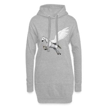 Pegasus, Horse, Flying Horse, Horse with Wing - Hoodie Dress - heather grey - Front