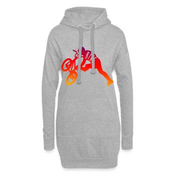 Bike - Sweat-shirt à capuche long Femme - gris chiné - Devant